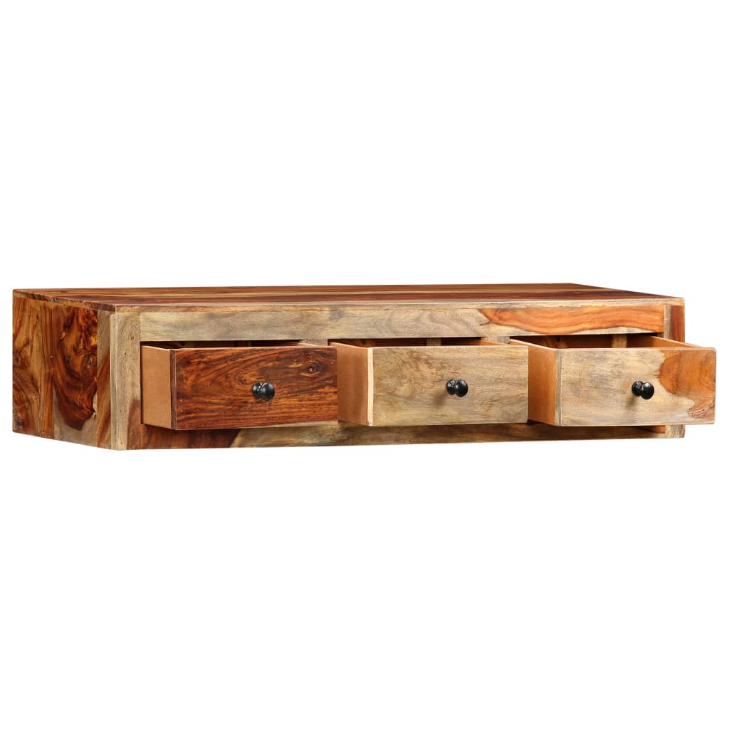 Mesa consola de parede 100x25x20 cm madeira de acácia maciça