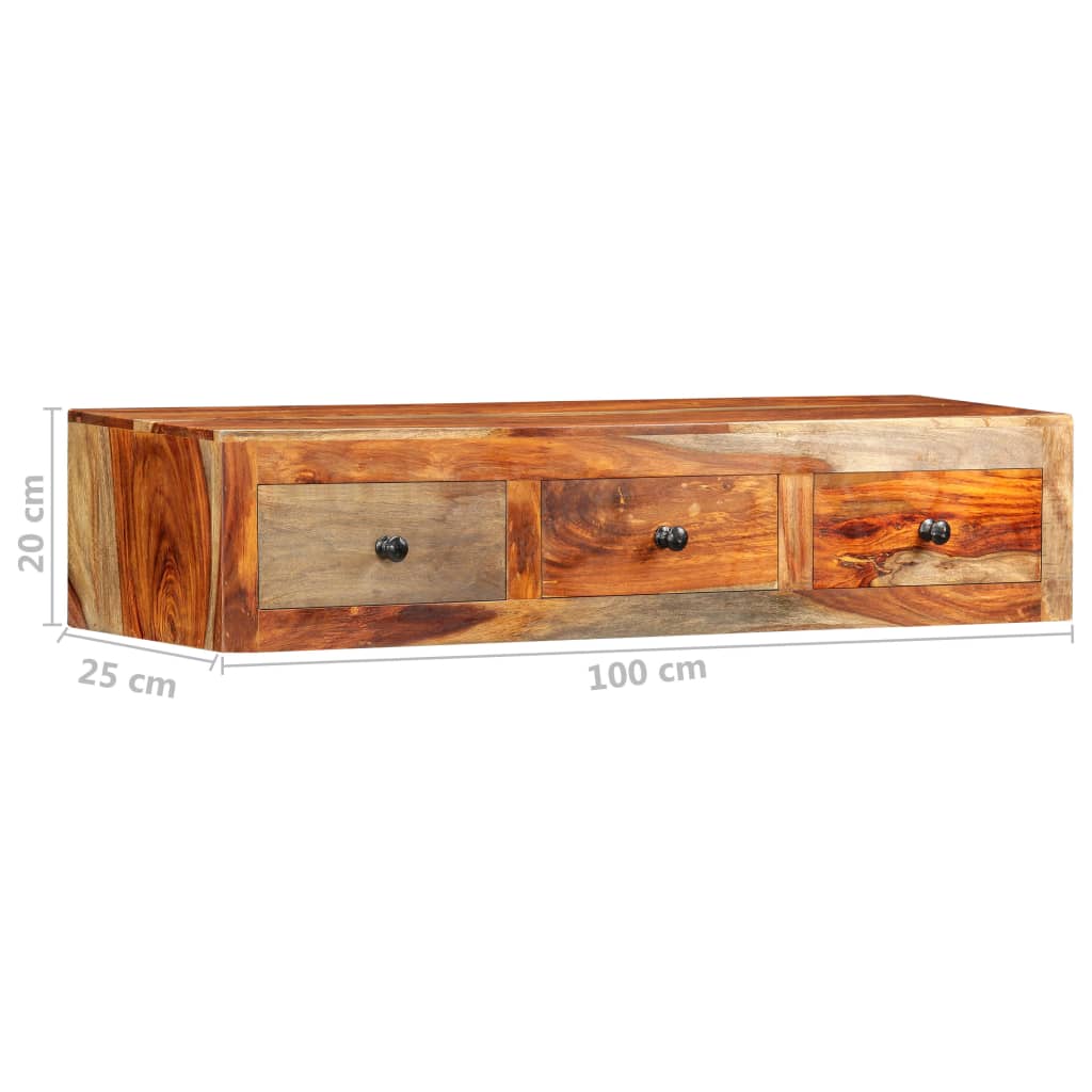 Mesa consola de parede 100x25x20 cm madeira de acácia maciça