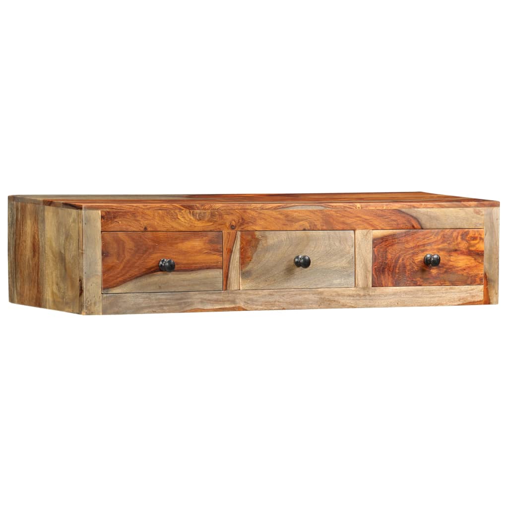 Mesa consola de parede 100x25x20 cm madeira de acácia maciça