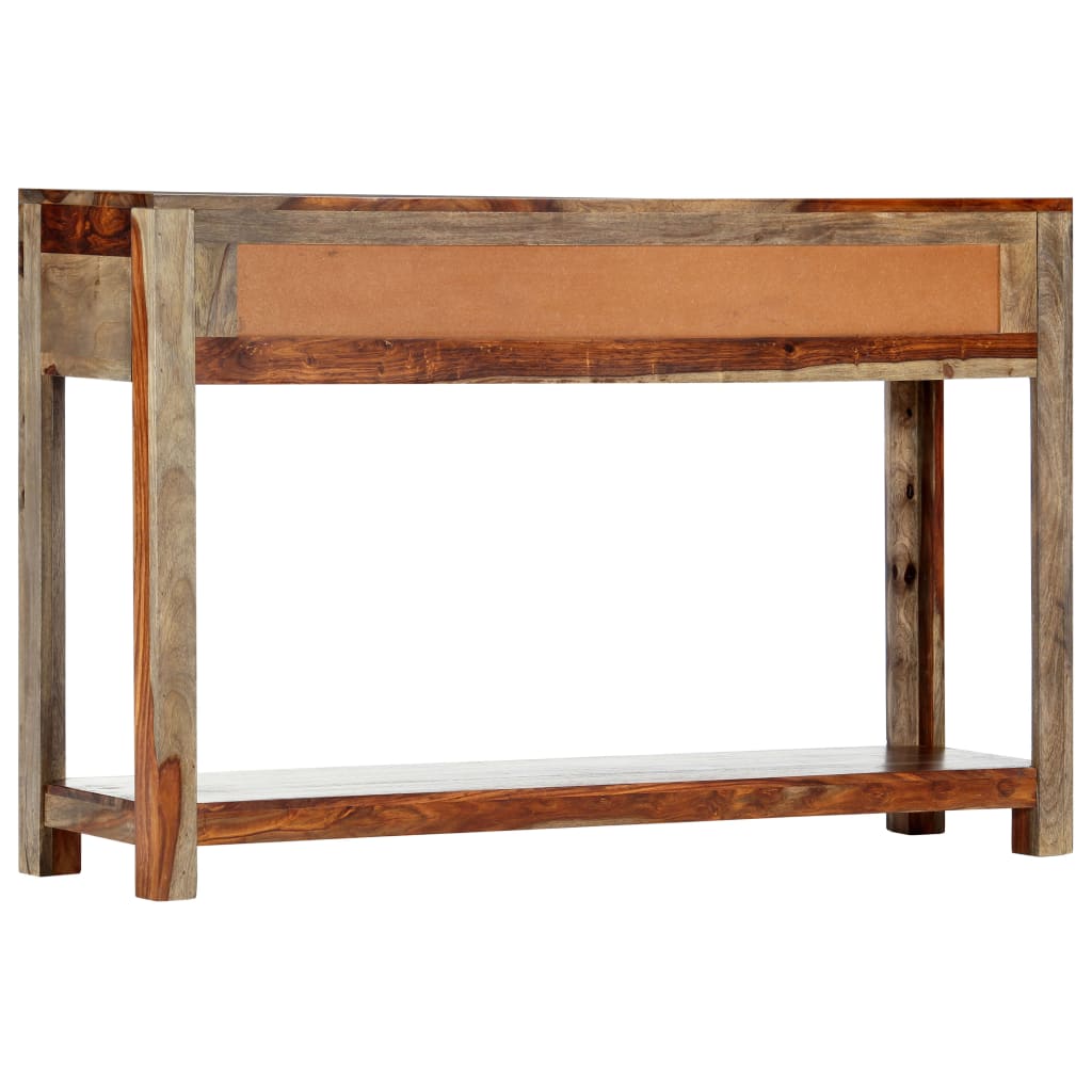 Mesa consola c/ 3 gavetas 120x30x75 cm madeira acácia maciça
