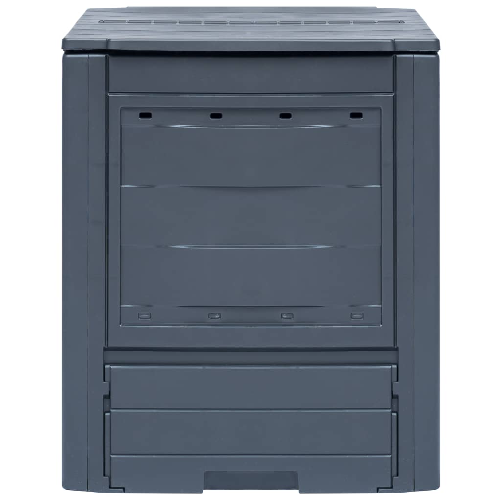 Compostor de jardim 60x60x73 cm 260 L cinzento