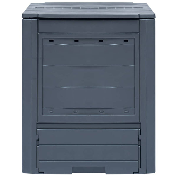 Compostor de jardim 60x60x73 cm 260 L cinzento