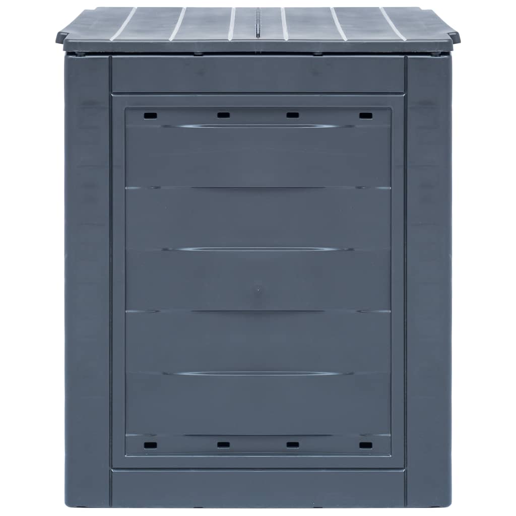 Compostor de jardim 60x60x73 cm 260 L cinzento