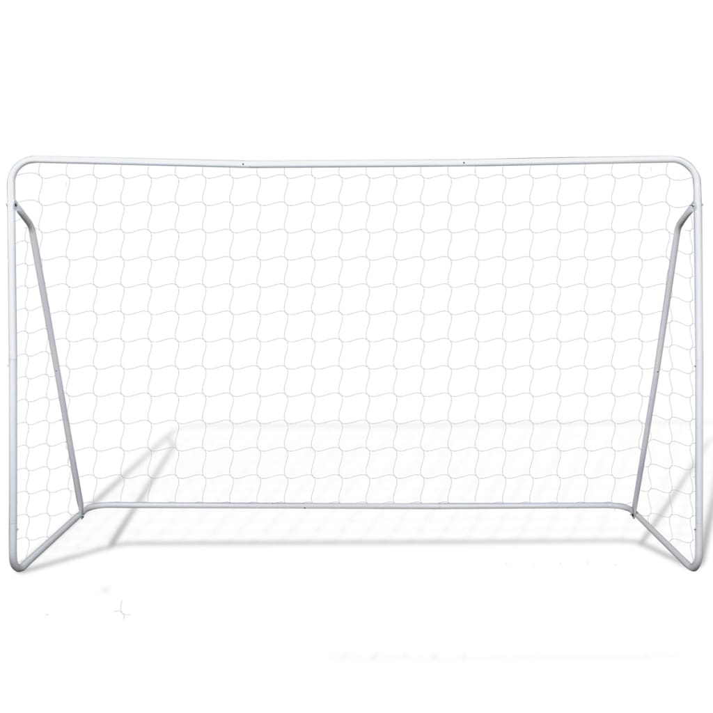 Balizas de futebol com redes 2 pcs aço 240x90x150 cm