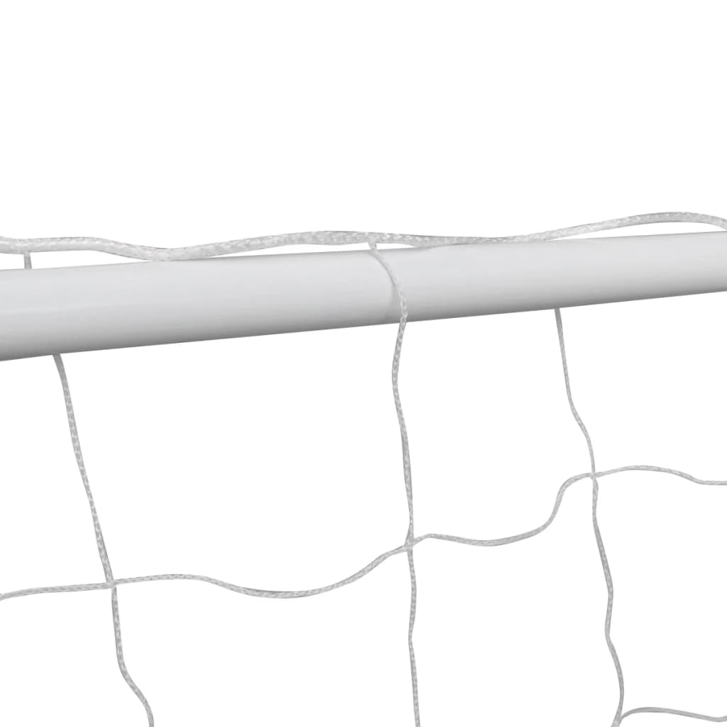 Balizas de futebol com redes 2 pcs aço 182x61x122 cm aço branco