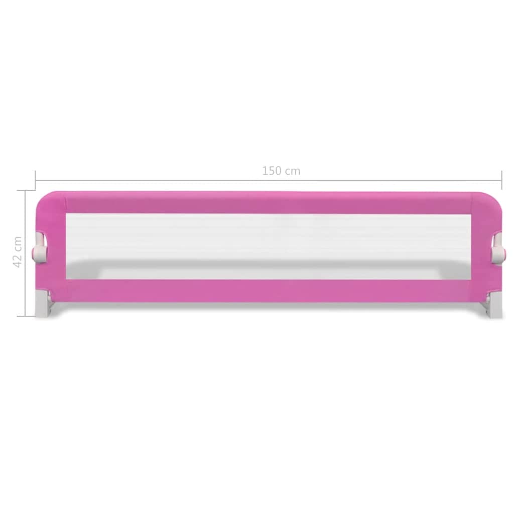 Barra de segurança para cama de criança 2 pcs 150x42 cm rosa