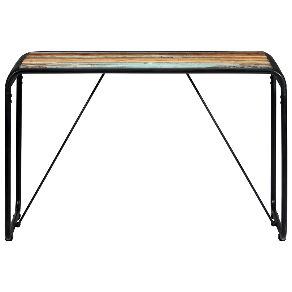 Mesa de jantar 118x60x76 cm madeira maciça recuperada