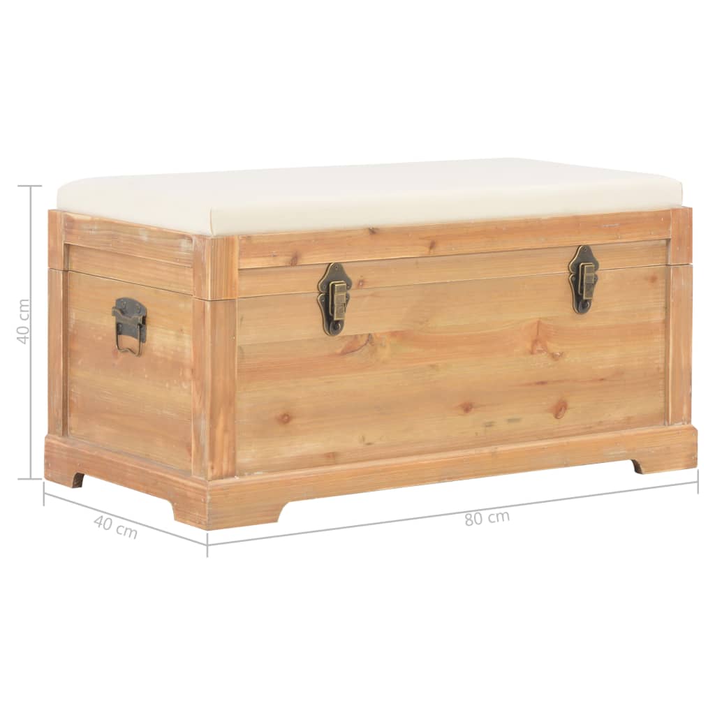 Baú de arrumação com almofadão 80x40x40 cm MDF