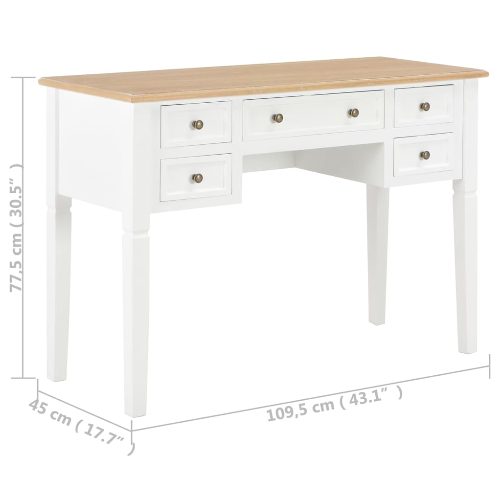 Secretária 109,5x45x77,5 cm madeira branco