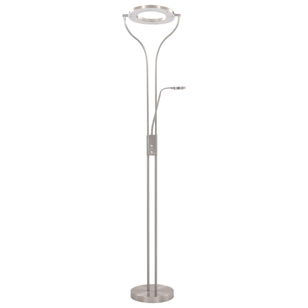Candeeiro de pé alto regulável 18 W 180 cm prateado