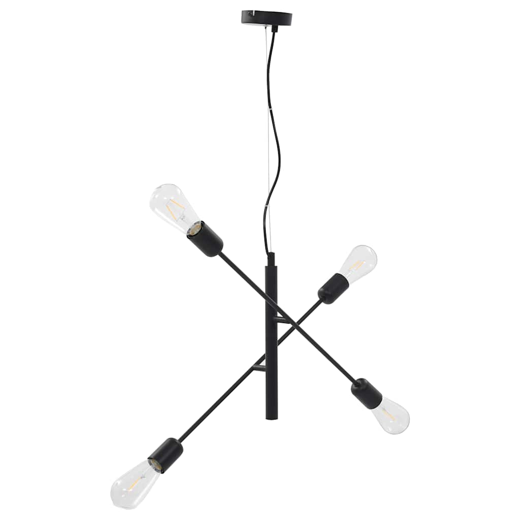 Candeeiro teto c/ lâmpadas incandescência 2 W preto E27