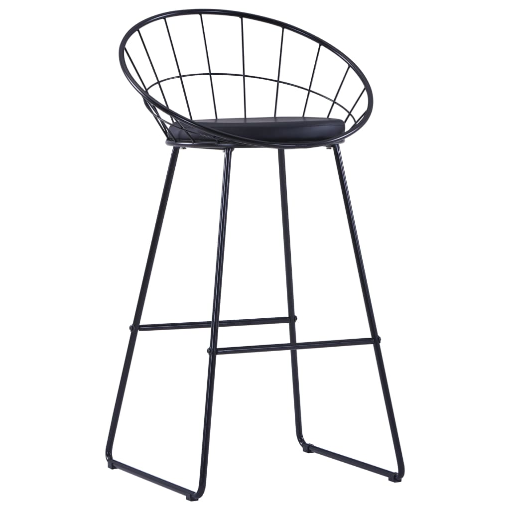 Bancos de bar 2 pcs couro artificial preto