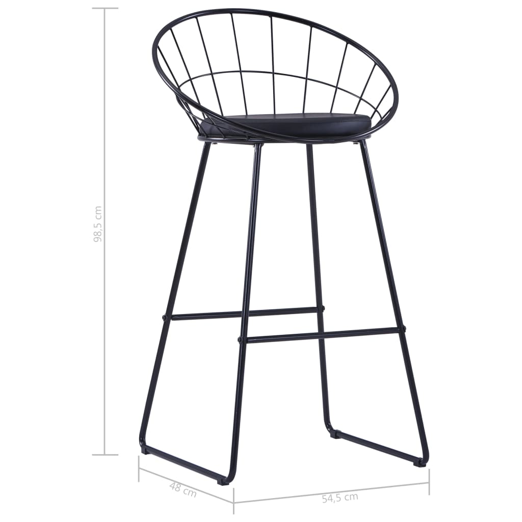 Bancos de bar 2 pcs couro artificial preto