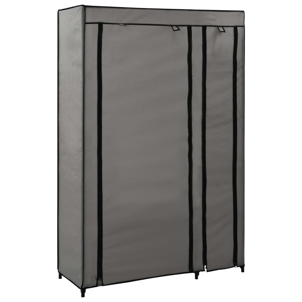Roupeiros dobráveis 2 pcs 110x45x175 cm tecido cinzento