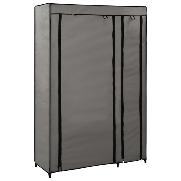 Roupeiros dobráveis 2 pcs 110x45x175 cm tecido cinzento