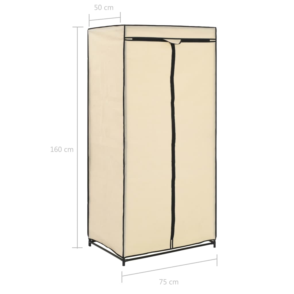 Roupeiro 75x50x160 cm creme