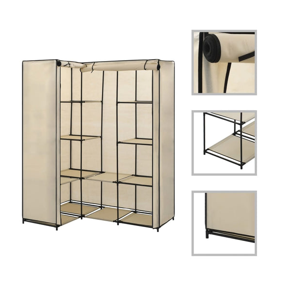 Roupeiro de canto 130x87x169 cm creme