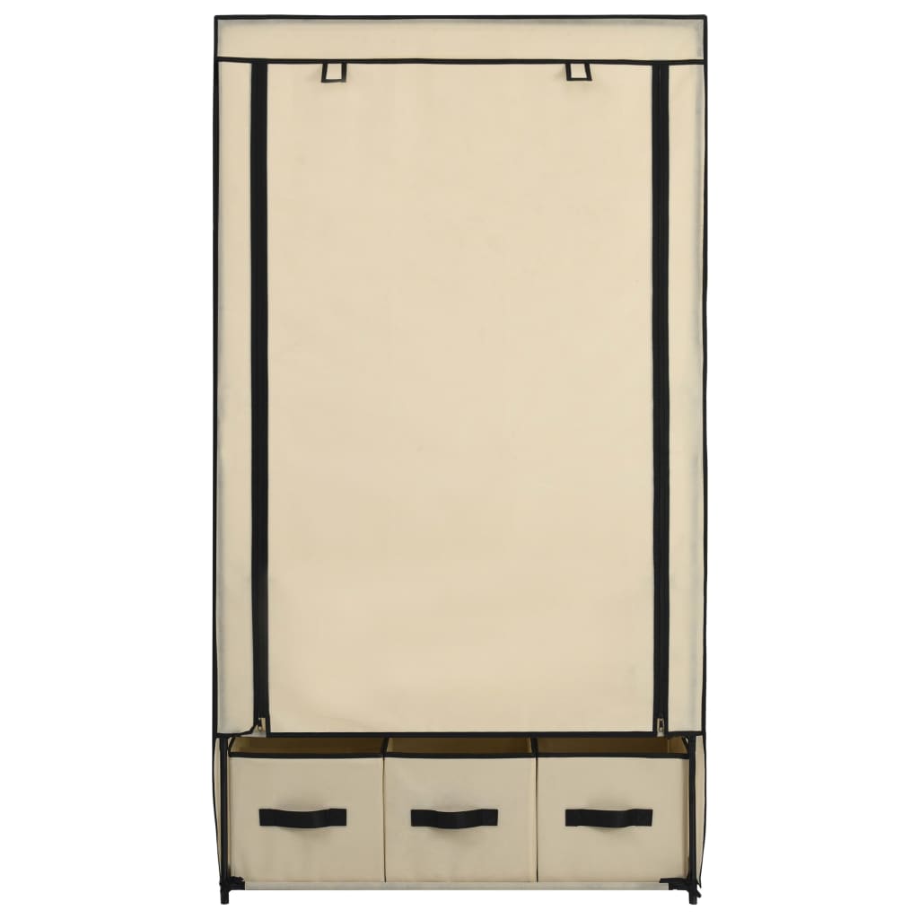 Roupeiro 87x49x159 cm tecido cor creme