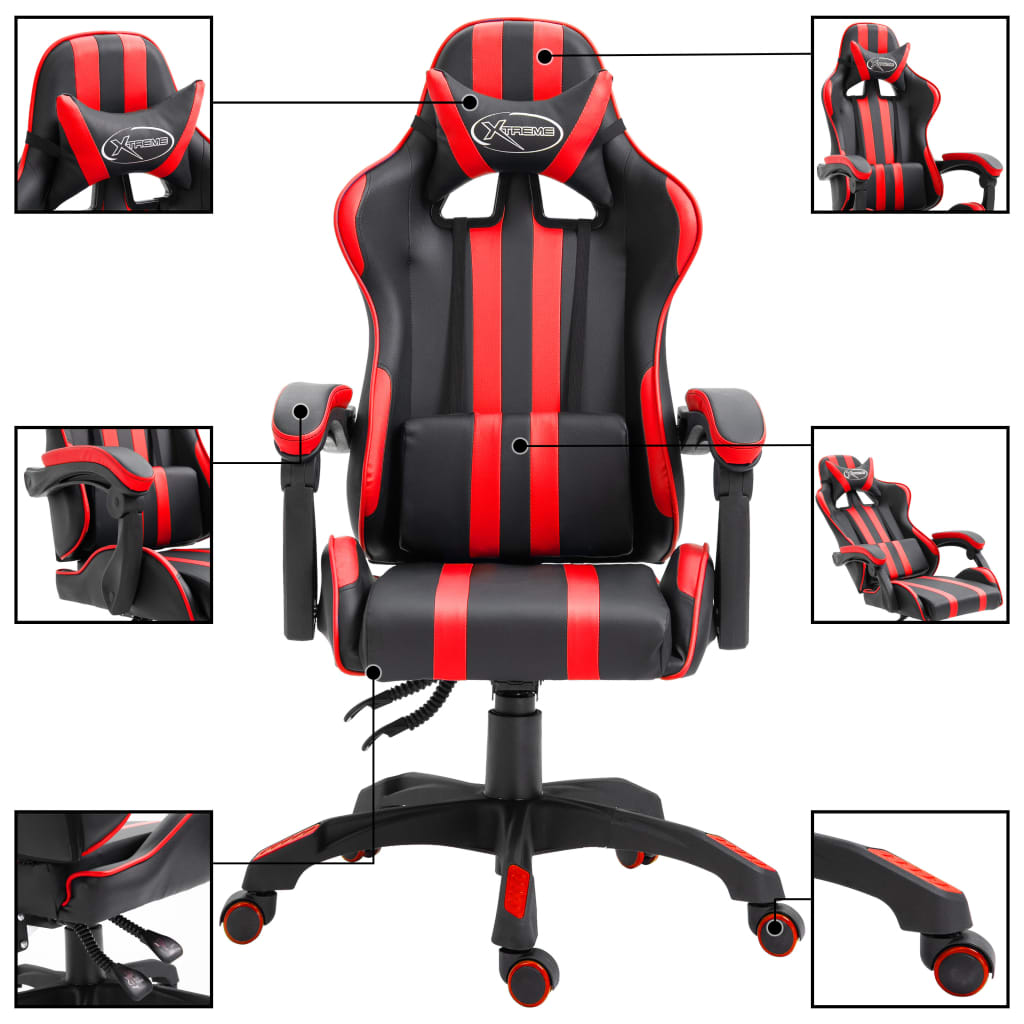Cadeira de gaming couro artificial vermelho