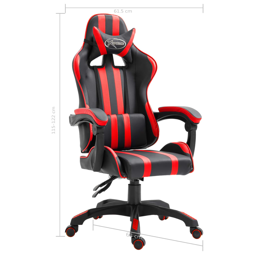 Cadeira de gaming couro artificial vermelho