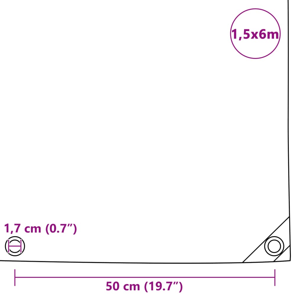 Lona 650 g/m² 1,5x6 m branco