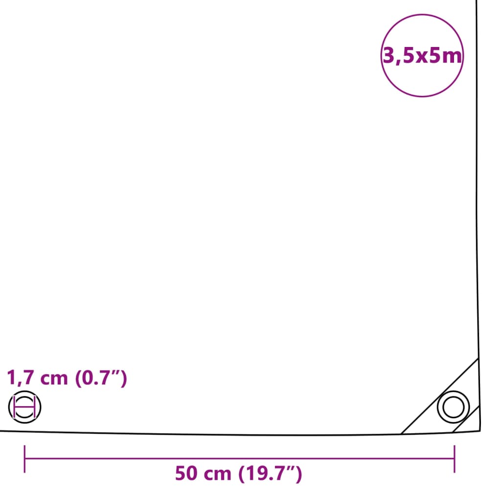 Lona 650 g/m² 3,5x5 m branco