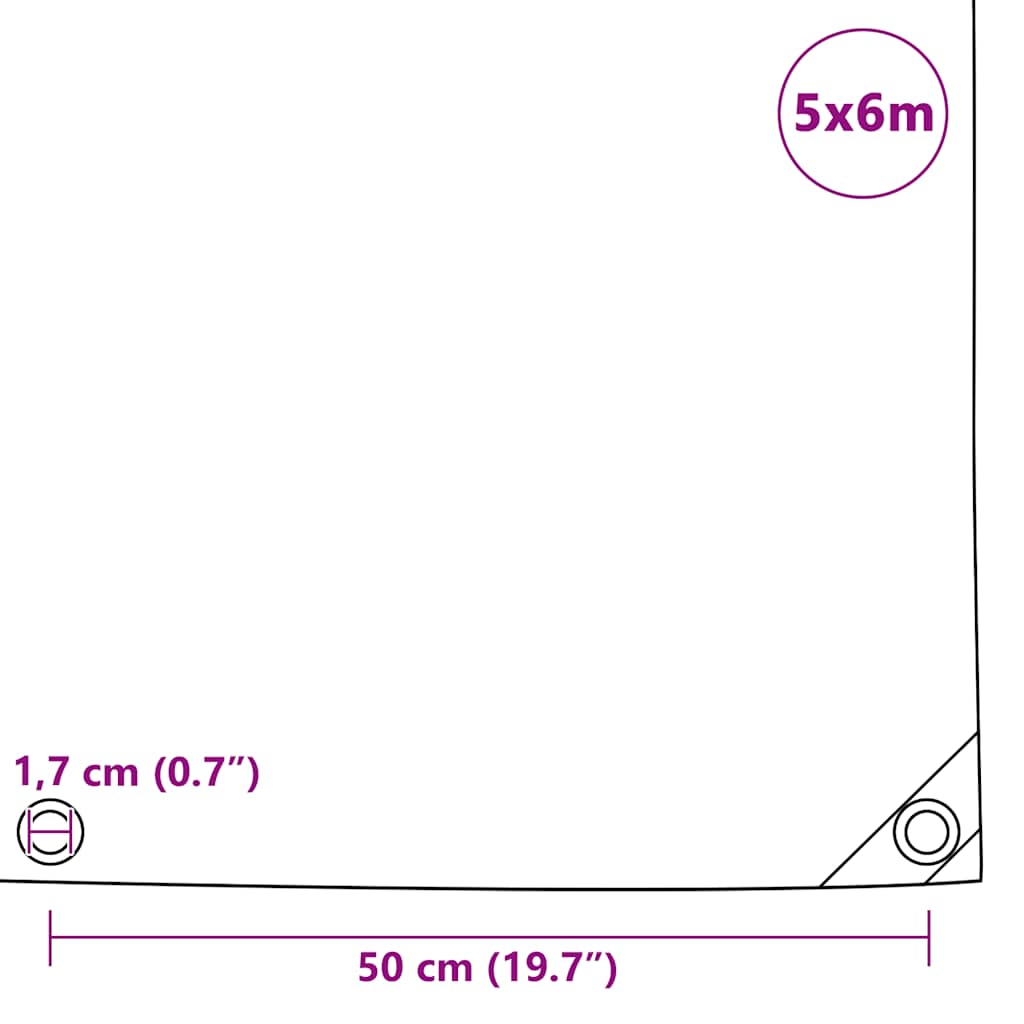 Lona 650 g/m² 5x6 m branco