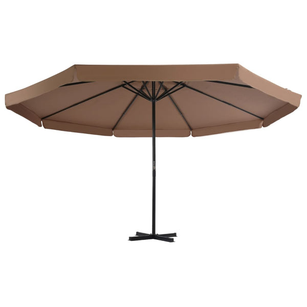 Guarda-sol de jardim com base portátil cinzento-acastanhado