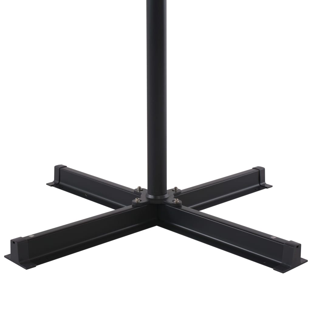 Guarda-sol de jardim com base portátil cinzento-acastanhado