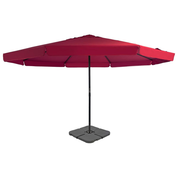 Guarda-sol de jardim com base portátil vermelho