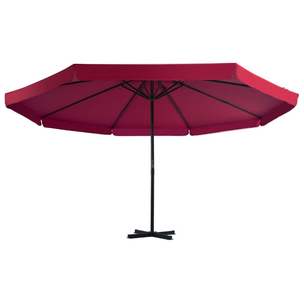 Guarda-sol de jardim com base portátil vermelho