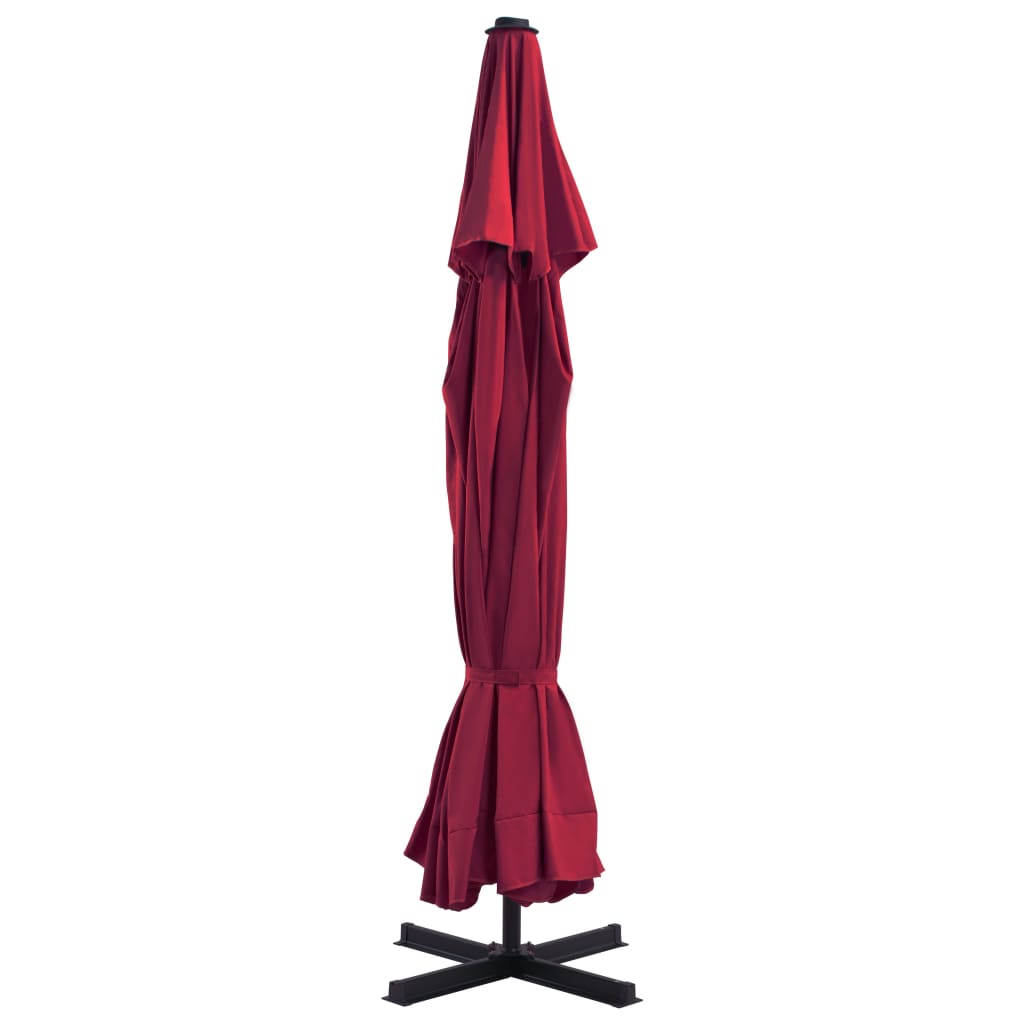 Guarda-sol de jardim com base portátil vermelho