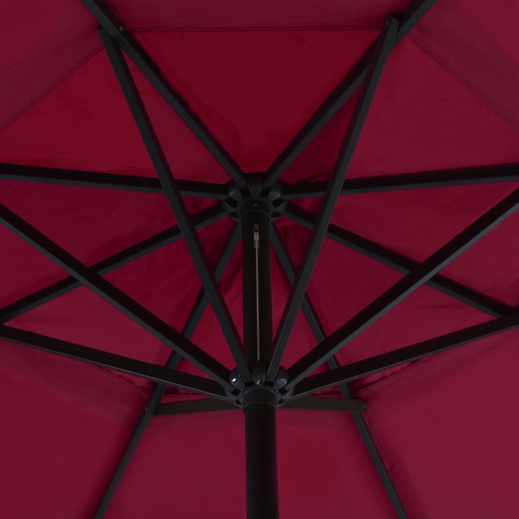 Guarda-sol de jardim com base portátil vermelho