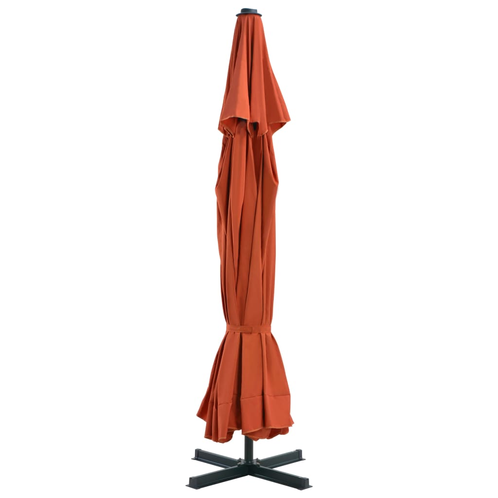Guarda-sol de jardim com base portátil terracotta