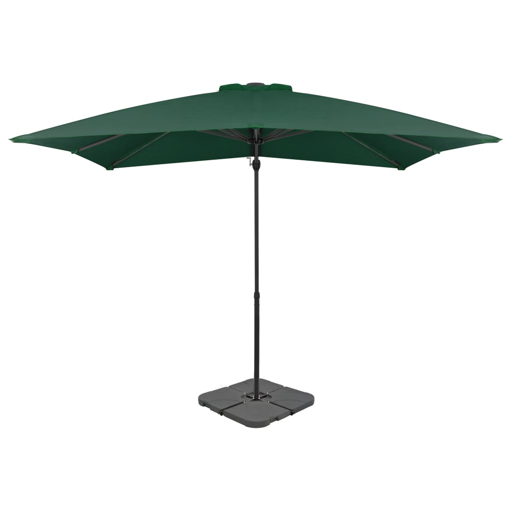 Guarda-sol de jardim com base portátil verde