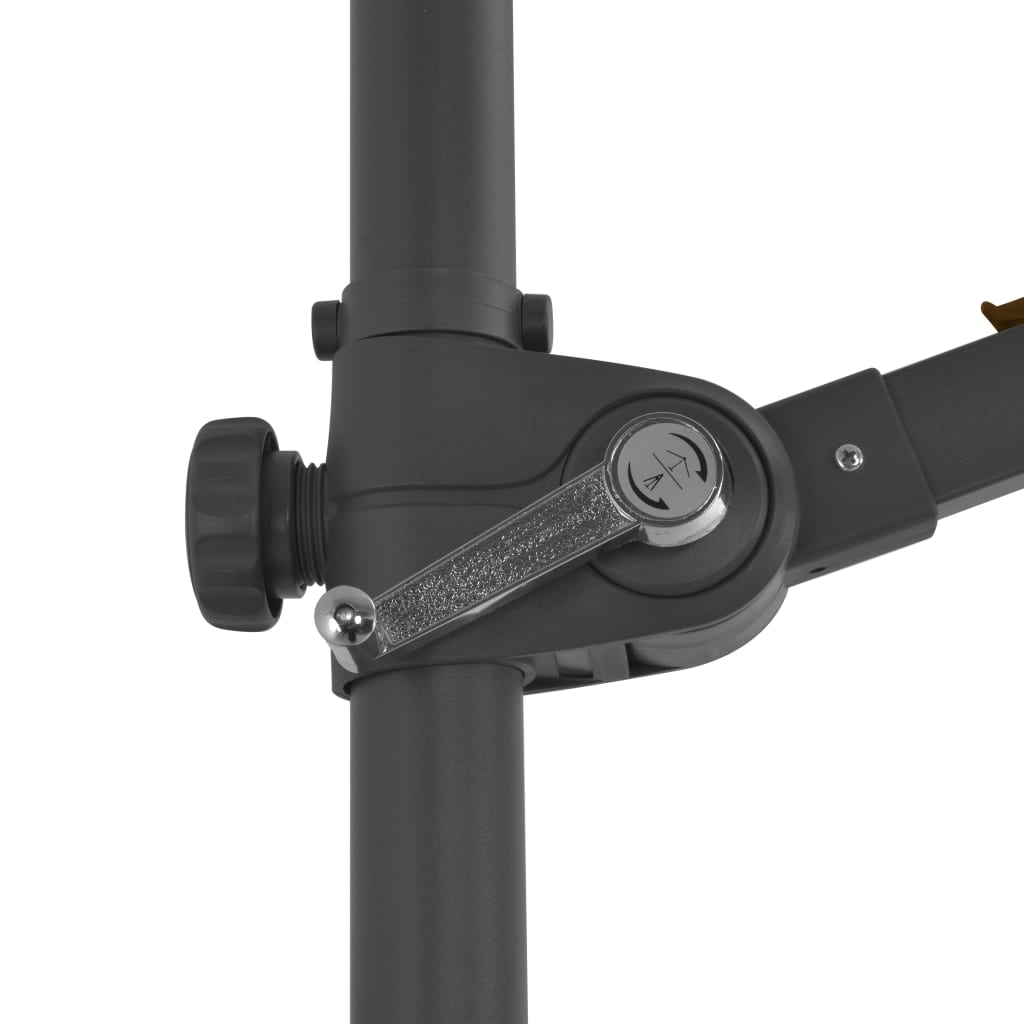 Guarda-sol de jardim com base portátil cinzento-acastanhado