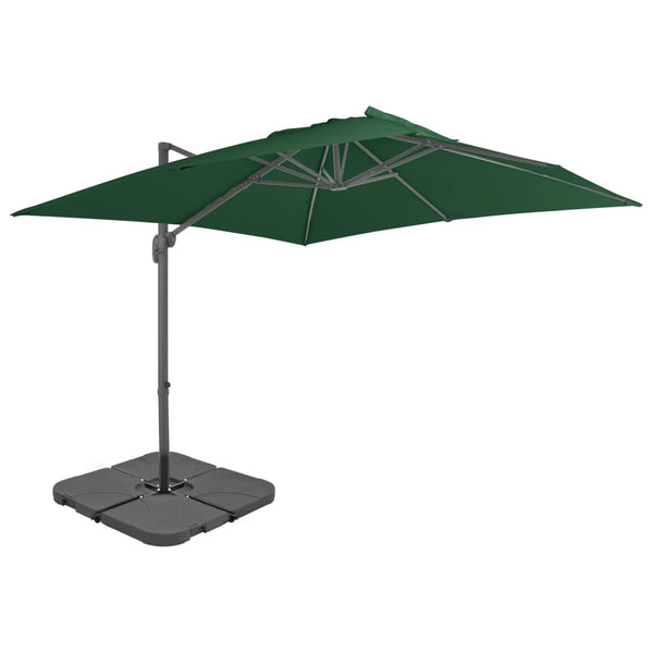 Guarda-sol de jardim com base portátil verde