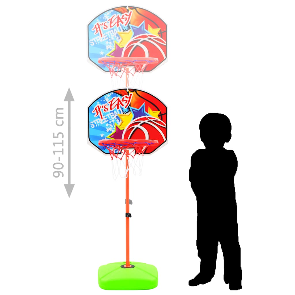 Conjunto de tabela e bola de basquetebol infantil
