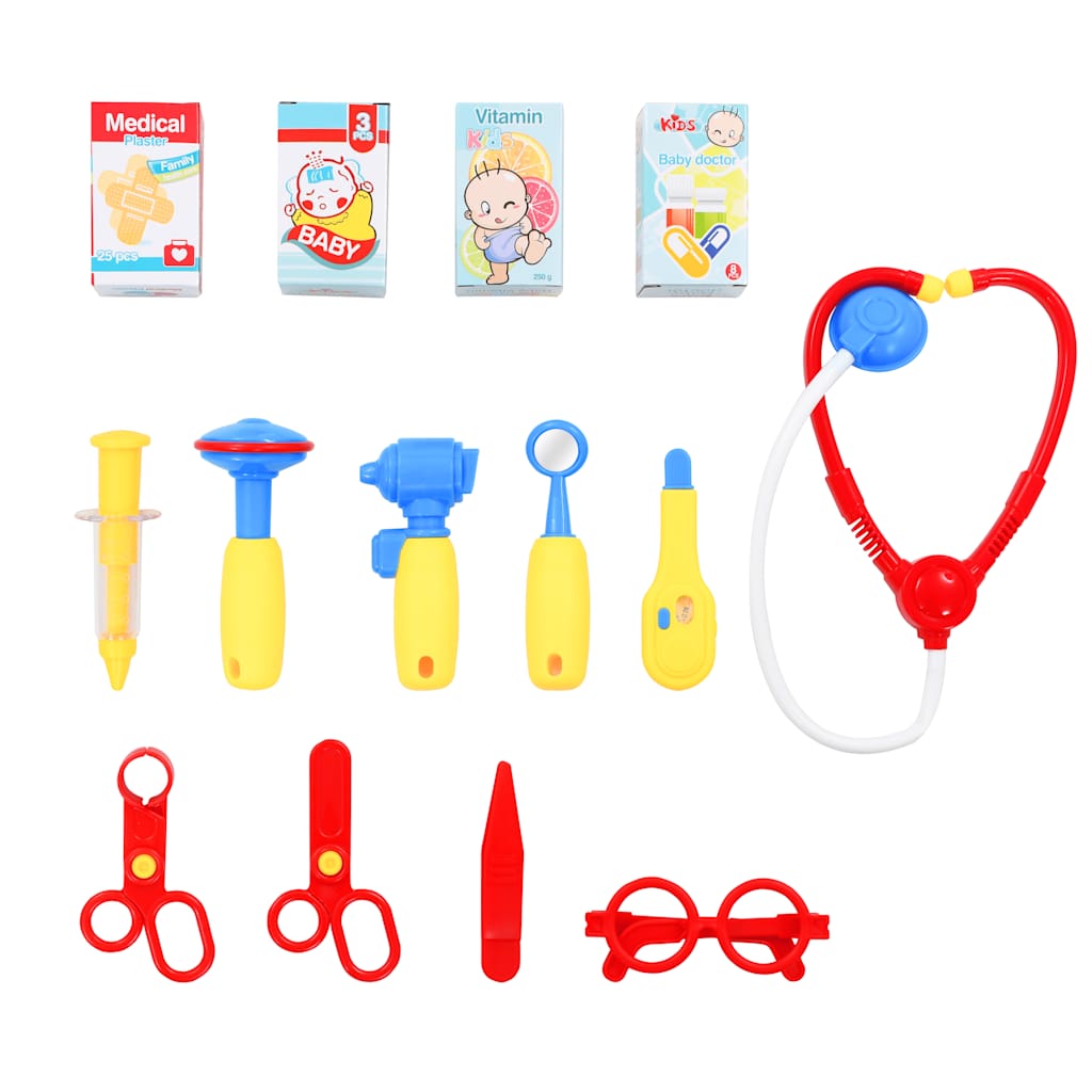 15 pcs conjunto posto médico de brincar 38x30x67,5 cm