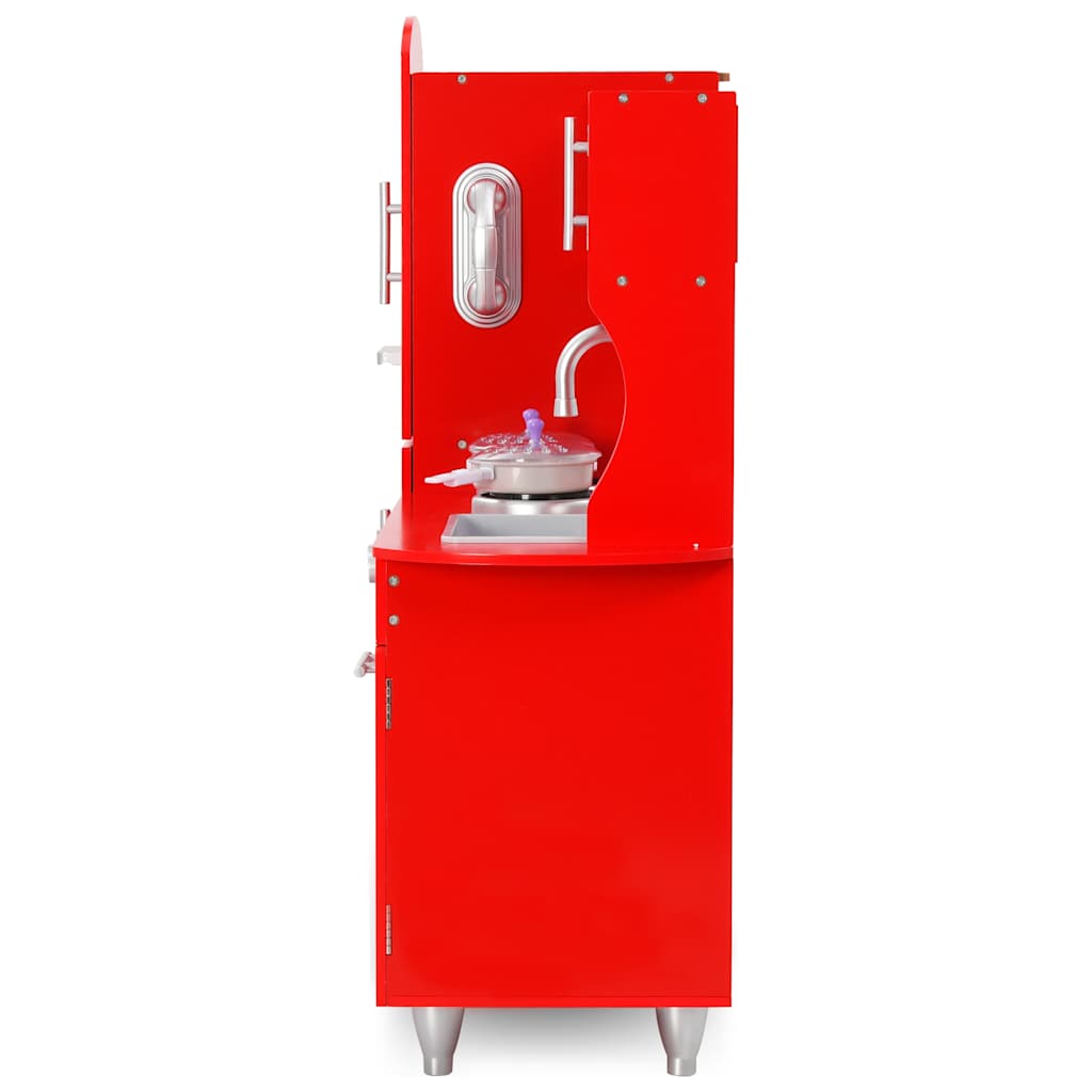 Cozinha de brincar para crianças MDF 84x31x89 cm vermelho