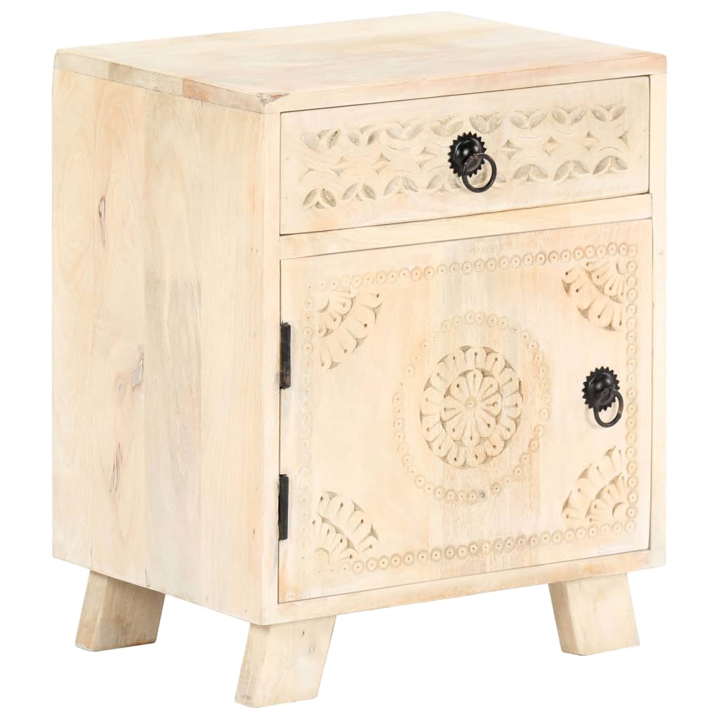 Mesa de cabeceira 40x30x50 cm madeira de mangueira maciça