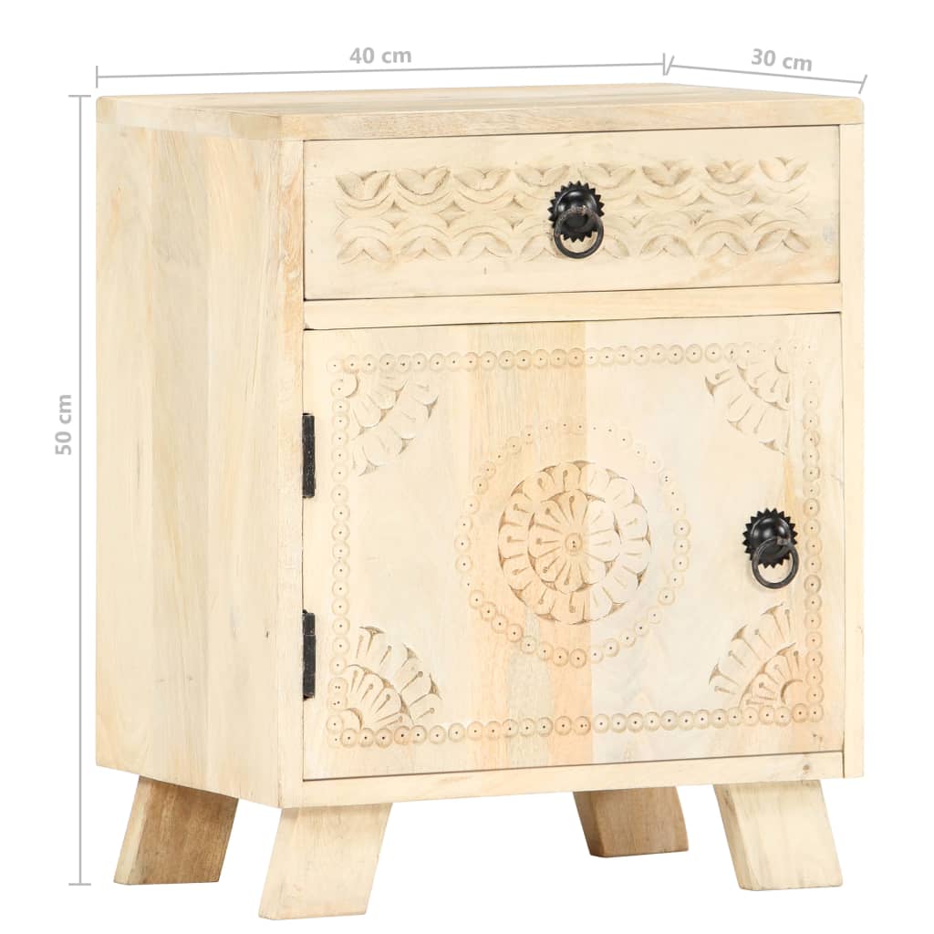 Mesa de cabeceira 40x30x50 cm madeira de mangueira maciça
