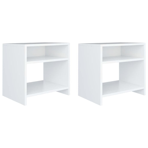 Mesas de cabeceira 2 pcs 40x30x40cm derivados de madeira branco