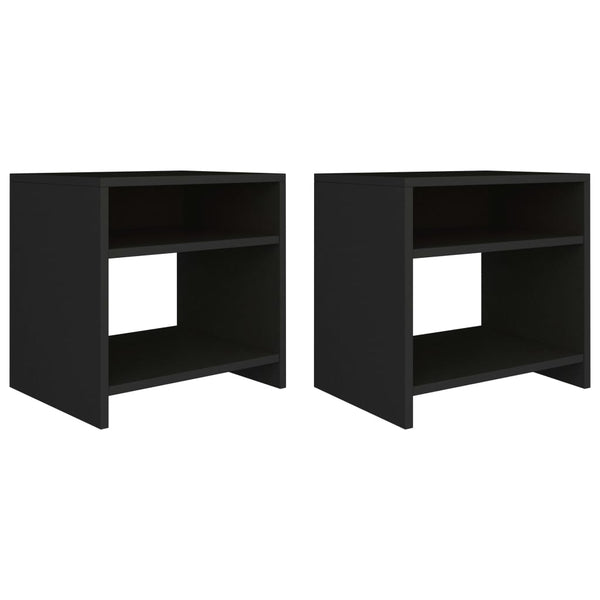 Mesas de cabeceira 2 pcs 40x30x40 cm derivados de madeira preto
