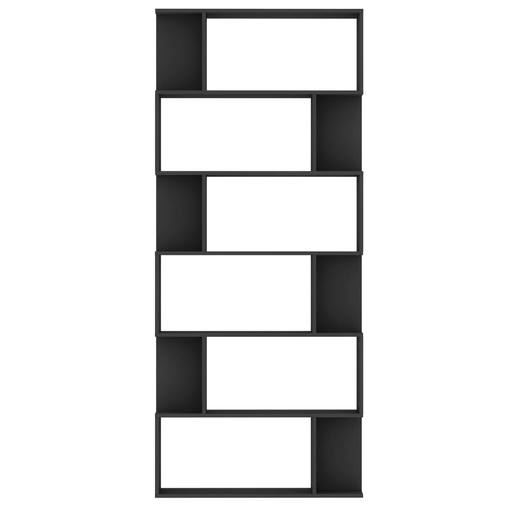 Estante/divisória 80x24x192 cm derivados de madeira preto