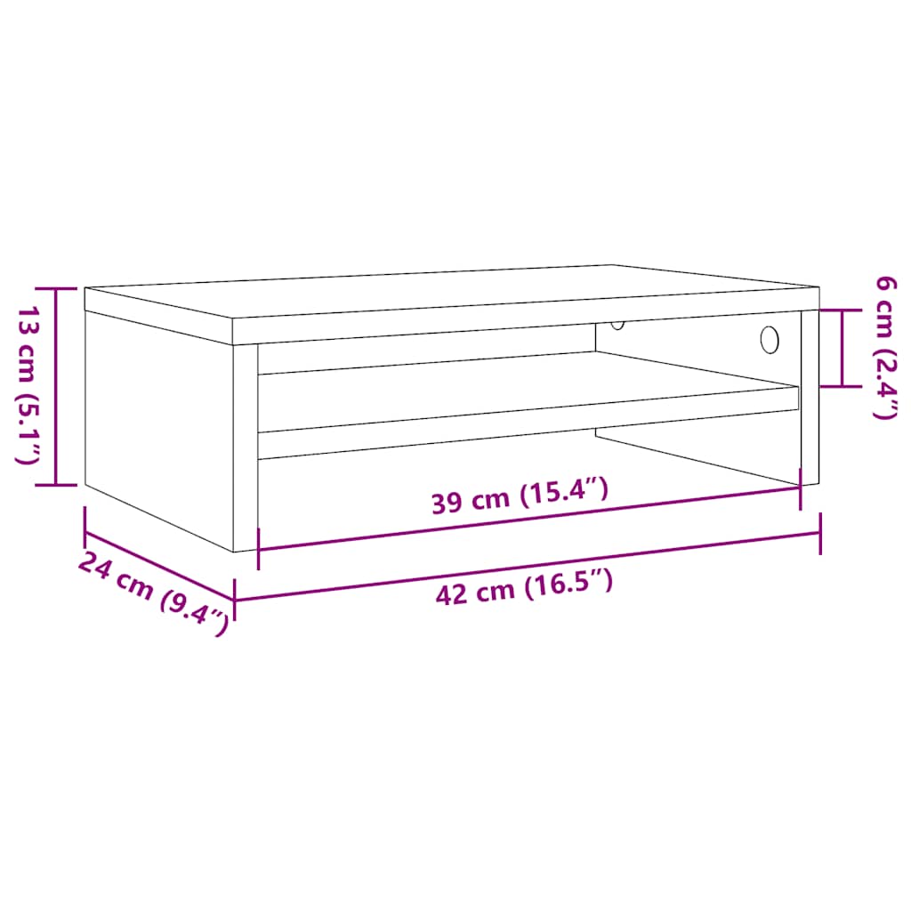 Suporte para monitor derivados de madeira cinzento cimento