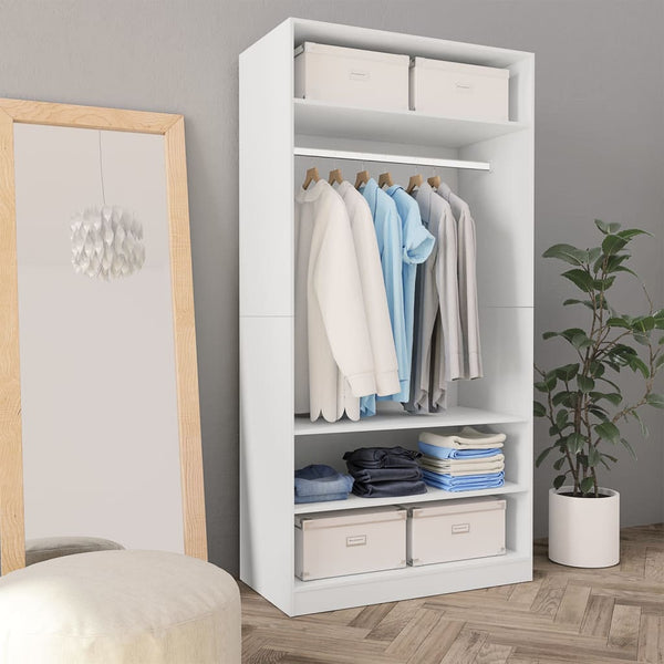 Roupeiro 100x50x200 cm derivados de madeira branco
