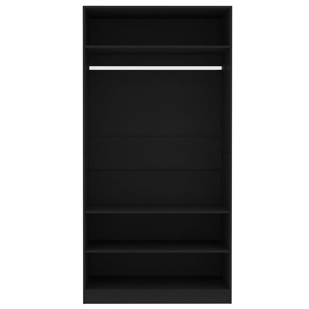 Roupeiro 100x50x200 cm derivados de madeira preto