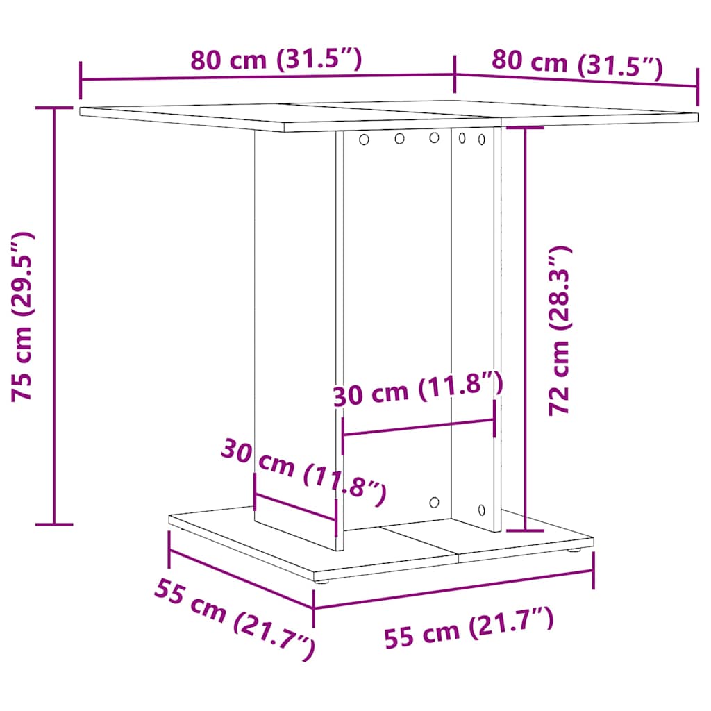 Mesa de jantar derivados de madeira cinzento cimento