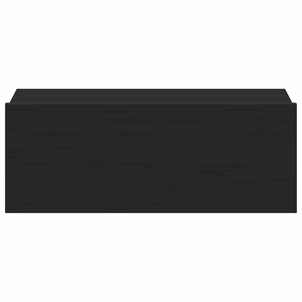 Mesa de cabeceira suspensa 2 pcs derivados de madeira preto